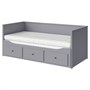 HEMNES, кушетка с 3 ящиками/2 матрасами, серый/фирма Åfjäll 195.214.96