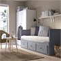 HEMNES, кушетка с 3 ящиками/2 матрасами, серый/фирма Åfjäll 195.214.96