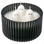 KUSTFYR, ароматическая свеча в стакане, 3 фитиля, Jelly Candy Ghost/черный/белый 006.263.80