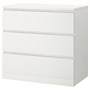 MALM, комод с 3 ящиками, белый 903.546.43