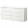MALM, комод с 6 ящиками, белый 703.546.44