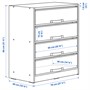 BRUKSVARA, шкаф для хранения с 4 ящиками, белый/светло-серый 905.597.48