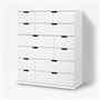 NORDLI, комод с 12 ящиками, белый 592.084.18