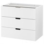 NORDLI, модульный комод с 3 ящиками, белый 003.556.61