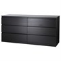MALM, комод с 6 ящиками, черно-коричневый 903.546.24