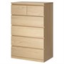 MALM, комод с 6 ящиками, дубовый шпон, беленый 203.546.70