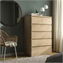 MALM, комод с 6 ящиками, дубовый шпон, беленый 203.546.70