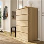 MALM, комод с 6 ящиками, дубовый шпон, беленый 203.546.70