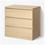 MALM, комод с 3 ящиками, дубовый шпон, беленый 303.546.60