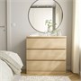 MALM, комод с 3 ящиками, дубовый шпон, беленый 303.546.60