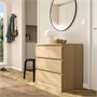 MALM, комод с 3 ящиками, дубовый шпон, беленый 303.546.60
