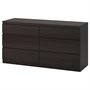 KULLEN, комод с 6 ящиками, черно-коричневый 703.557.33