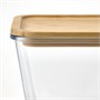 IKEA 365+, пищевой контейнер с крышкой, прямоугольный стекло/бамбук 292.690.69