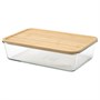 IKEA 365+, пищевой контейнер с крышкой, прямоугольный стекло/бамбук 292.690.69