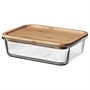 IKEA 365+, пищевой контейнер с крышкой, прямоугольный стекло/бамбук 892.690.66