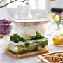 IKEA 365+, пищевой контейнер с крышкой, прямоугольный стекло/бамбук 892.690.66