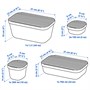 HAVSTOBIS, контейнер для пищевых продуктов с крышкой, набор из 5 шт., прозрачный/разноцветный 705.610.16