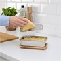IKEA 365+, пищевой контейнер с крышкой, прямоугольный, нержавеющая сталь/бамбук 194.375.01