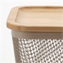 IKEA 365+, корзина с крышкой, квадратный металл/светлый серо-коричневый бамбук 196.177.81
