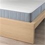 MALM, Каркас кровати с матрасом, дубовый шпон, беленый/Вестерой экстра-твердый 295.440.39