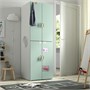SMÅSTAD / PLATSA, шкаф, белый светло-зеленый/с 2 штангами для одежды 095.592.01