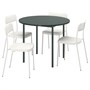 IKEA PS 2026 / VIHALS, стол и 4 стула, зеленый/белый 796.477.80