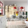 VIHALS / VIHALS, стол и 6 стульев, белый белый/белый Tibbleby бежево-серый 795.995.57