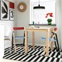 IKEA PS 2026, стол и 2 складных стула, сосна/синий/черно-красный 696.477.71