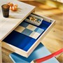 IKEA PS 2026, стол и 2 складных стула, сосна/синий/черно-красный 696.477.71