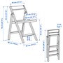 IKEA PS 2026, стол и 2 складных стула, сосна/синий/черно-красный 696.477.71
