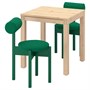 IKEA PS 2026, стол и 2 стула, сосна/Кнебек ярко-зеленый 396.477.58