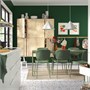 VIHALS / VIHALS, стол и 6 стульев, зеленый/зеленый Tibbleby серо-зеленый 395.995.40