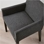 MÖRBYLÅNGA / MÅRENÄS, стол и 6 кресел, дубовый шпон коричневая морилка/черный Гуннаред темно-серый 995.200.87
