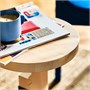 IKEA PS 2026, табурет, регулируемый по высоте, береза/прозрачный лак ярко-синий 006.179.60