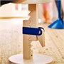 IKEA PS 2026, табурет, регулируемый по высоте, береза/прозрачный лак ярко-синий 006.179.60
