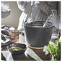 VARDAGEN, кастрюля с крышкой, эмалированный чугун матовый/черный 705.606.63