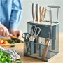 VIMPELFISK, подставка для ножей, бамбук/серо-бирюзовый 105.827.00
