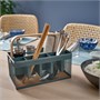 VIMPELFISK, Подставка для столовых приборов, бамбук/серо-бирюзовый 505.816.52