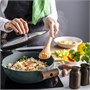 KLIPPFISK, сотейник с крышкой, антипригарное покрытие стекло/дерево серо-бирюзовый 606.025.07