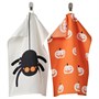 KUSTFYR, кухонное полотенце, смешанные узоры, оранжевый/белый 206.322.81