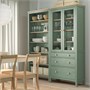 HEMNES, Комбинация для хранения с дверцами/ящиками, серо-зеленая/светло-коричневая морилка 996.023.42