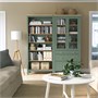 HEMNES, Комбинация для хранения с дверцами/ящиками, серо-зеленая/светло-коричневая морилка 996.023.42