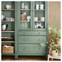 HEMNES, Комбинация для хранения с дверцами/ящиками, серо-зеленая/светло-коричневая морилка 996.023.42