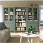 HEMNES, Комбинация для хранения с дверцами/ящиками, серо-зеленая/светло-коричневая морилка 195.910.69