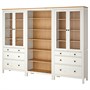 HEMNES, Комбинация для хранения с дверцами/ящиками, серо-зеленая/светло-коричневая морилка 195.910.69