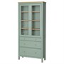 HEMNES, шкаф со стеклянной дверцей и 3 ящиками, серо-зеленая/светло-коричневая морилка 805.961.62