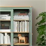 HEMNES, шкаф со стеклянной дверцей и 3 ящиками, серо-зеленая/светло-коричневая морилка 805.961.62