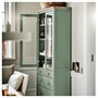 HEMNES, шкаф со стеклянной дверцей и 3 ящиками, серо-зеленая/светло-коричневая морилка 805.961.62