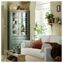 HEMNES, шкаф со стеклянной дверцей и 3 ящиками, серо-зеленая/светло-коричневая морилка 805.961.62