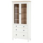 HEMNES, шкаф со стеклянной дверцей и 3 ящиками, серо-зеленая/светло-коричневая морилка 805.961.62